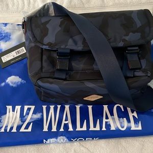 🆕 MZ Wallace Dark Blue Camo Bedford  Bleecker Small Messenger NWT 🆕 with bag